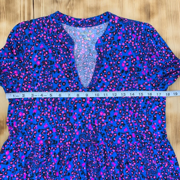 Lilly Pulitzer Alaina Tiered Dress in Blue Flare Growl & Prowl Sz S - Picture 11 of 12